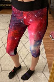 Galaxy/ Space Festival Cropped Leggings