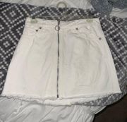 Free People White  Zip Up Mini Skirt