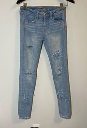 American Eagle  Jeggings Size 4 Long  Super Super Stretch