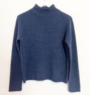 Textile Elizabeth and James Wool Alpaca Blend Mock Neck Sweater Blue Size Small