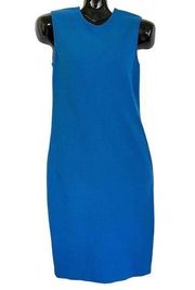 Sleeveless Ponte Sheath Sleeveless Midi Dress in Danube Blue