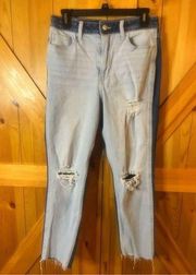 Hollister  Womens Jeans Size 7R Indigo Two Tone ULTRA HIGH RISE MOM JEANS Denim