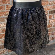 Romeo & Juliet Couture black fully sequined skater skirt/ M /Excellent condition