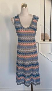 MISSONI Zig Zag sleeveless fit and flare Midi Dress size 44