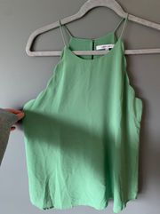 Scalloped Green Tank Top