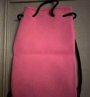 Triangl swimwear neoprene bright pink backpack travel pouch NWOT