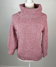 Nine West Pink Cowl Neck Pullover Sweater Size M