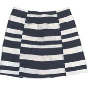 LOFT navy & white stripped woven skirt 10