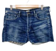 High Waist Distressed Wash Cut-Off Denim Shorts