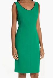 HUGO boss Dosanna bright green scuba sheath dress