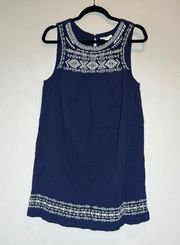 BEACHLUNCHLOUNGE Blue Embroidered Summer Lined Dress