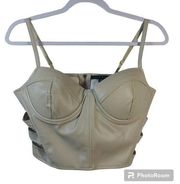 Haute Monde Faux Leather Crop Top Size M