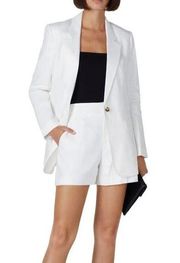 Womens Club Monaco White Blazer Cotton Jacket Size 8