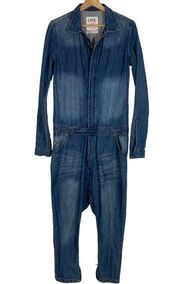 One Teaspoon Utility Drop Crotch Denim Jumpsuit Size Small