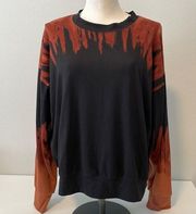 Peyton Jensen black/rust oversized long sleeve knit top Sz M.