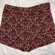 Corduroy Maroon Shorts