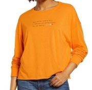 NEW NWT BP Great Day Graphic Tee Orange Long Sleeve Gay Queer LGBT JUNIORS Small