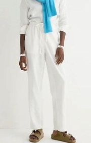 J. Crew New seaside pants in linen blend White Size L NWT