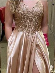 Beautiful Champagne Color Prom Dress