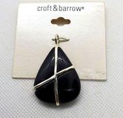 NWT Croft & Barrow Black & Silver Pendant