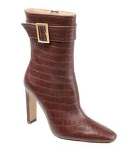 JOURNEE COLLECTION Womens Brown Elanie Pointed Toe Block Heel Boot Size 8 M