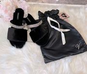 Victoria’s Secret Black Bling Velvet Sandals