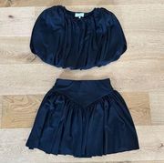 Revolve - L'Academie Julianna Cropped Top and Mini Skirt in Black