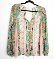 Anthropologie  meadow rue Giada bohemian floral lace blouse