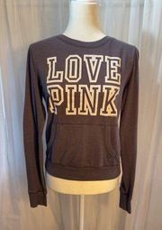 Pink by Victoria's Secret Size‎ Small Sweatshirt Heather Gray Love Pink