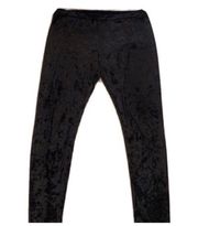 🆕 Adam Levine velour solid black stretchy leggings size large pull on