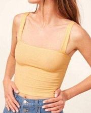 Reformation Gable Top Yellow Ribbed Tank