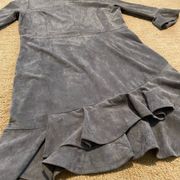 Aryeh size L grey faux suede dress