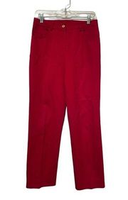 Vintage St. John Sport Red High Waist Cropped Pants Size 6