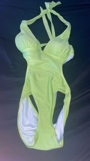Open back Lime-Green  Bathing Suit