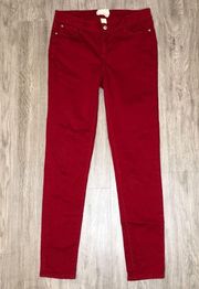 Altar’d State Women's Red Five Pocket Mid Rise Straight Leg Skinny Jeans sz 28/7