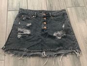 Brooklyn karma distressed denim skirt