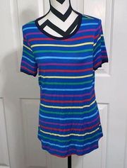 MODCLOTH NWT Blue & Multi Colored Stripe T Shirt