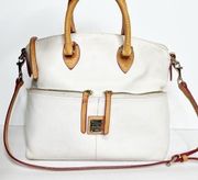 Dooney & Bourke Dillen Pebble Grained White Leather Purse Crossbody Strap