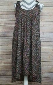 Urban‎ Outfitters Ecote Dresses Tie Shoulder Pleated Brown Boho Print Wom…