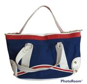 Atmosphere Retro PVC & Cotton Red White Blue Tote