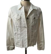 LC Lauren Conrad White Denim Jacket Size Small