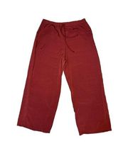 French Laundry Womens Size Large Dress Pants Drawstring Pockets Wide Leg Red