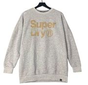 Superdry Women's S Gray Sparkle Crewneck Sweatshirt Skater Casual