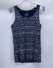 5/$25 Sonoma Large  blue white print tank b34