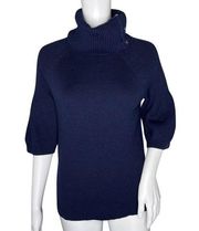 Ann Taylor Sweater Womens Small Navy Blue Merino Wool Blend Classic Preppy