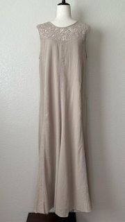 NWOT Garnett Hill Lace-Yoke Gauze Maxi Dress