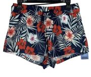 Kyodan Swim Large Board Shorts UPF 40 Quick Dry Floral Hawaiian Drawstring New