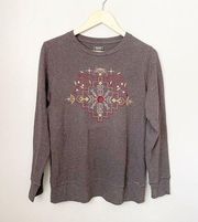 Roots Canada Embroidered Thermal Long Sleeve Top M