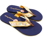 Tommy Bahama Miramar Women's Flip Flops Sandals Shoes Blue Lemon Print Size 7