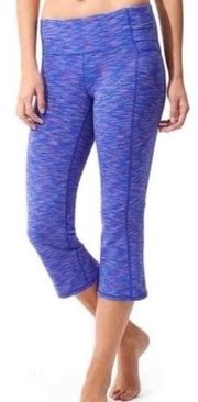 ATHLETA | Energy Power Up Split Leg Capri Heathered Capri Blue Purple Pant